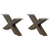 Coffee Table Legs X-Shaped 2 pcs Natural Steel 70x cm Steel 4012947
