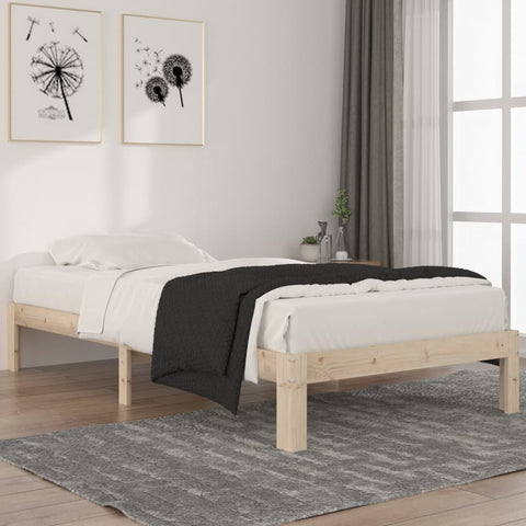 Bed Frame without Mattress Solid Wood Pine 100x200cm 810355
