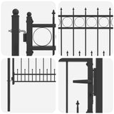 Fence Gate HORST 100 x 75 cm Metal Black Lockable 42034068