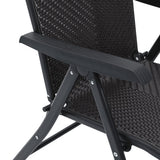 Folding Garden Chairs 8 pcs Black Coffee Poly Rattan 3270612