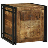 Storage Box Brown and Black 50 x 50 x 50 cm Rough Mango Wood 4016742