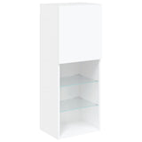 4 Piece TV Wall Units with LED White Engineered Wood 3216654
