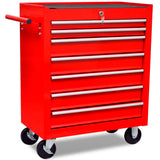 ZNTS Workshop Tool Trolley 7 Drawers Red 141955