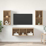TV Cabinet Set Wall-mounted 3 pcs Artisan Oak Engineered Wood 3393380