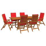7-Piece Garden Dining Set Natural Solid Acacia Wood 3434528