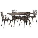 Garden Dining Set 5 pcs Bronze Aluminium 3334676
