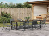 Garden Dining Set 9 pcs Anthracite Powder-Coated Steel 3379302