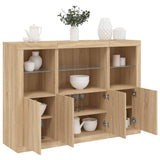 Sideboards with LED Lights 3 pcs Sonoma Oak Engineered Wood 3209109