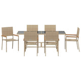 Garden Dining Set 7 pcs Beige Poly Rattan 3365426