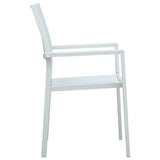 7 Piece Garden Dining Set Black and White 3099279