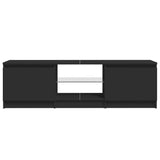 ZNTS TV Cabinet with LED Lights Black 120x30x35.5 cm 804284