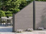Fence Set 10 pcs 1657 x 186 cm WPC and Aluminium Grey 3429410