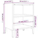 Bed Cabinets with Metal Legs 2 pcs High Gloss White 40x30x50 cm 805810