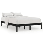 Bed Frame without Mattress Black Solid Wood King Size 810026