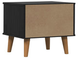 Bedside Cabinet Black 40 x 35 x 48 cm Solid Pine Wood 42020932