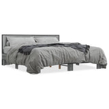 Bed Frame without Mattress Grey Sonoma 200x200 cm 3280085