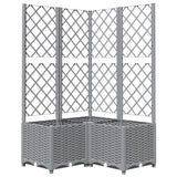 Garden Planter with Trellis Light Grey 80x80x136 cm PP 153276