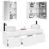 Bathroom Cabinet Set 5 pcs White Engineered Wood 3406647
