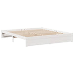 Bookcase Bed without Mattress White 180x200cm Super King Solid Wood Pine 3322426