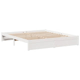 Bookcase Bed without Mattress White 180x200cm Super King Solid Wood Pine 3322426