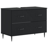 Bathroom Sink Cabinet HAARLEM Black 82 x 41x 58.5 cm 896796