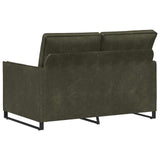 2 Seater Sofa Army Green 130 x 81 x 82 cm Faux Suede Fabric 42040994