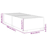 Bed Frame without Mattress Dark Grey Single Velvet 3284679