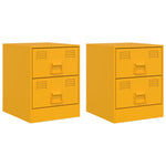 ZNTS Bedside Cabinets 2 pcs Yellow 34.5x39x44 cm Steel 841626