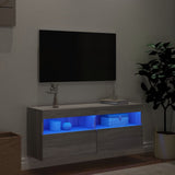 TV Wall Cabinet with LED Lights Grey Sonoma 100x30x40 cm 837216