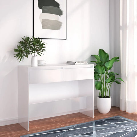 Console Table White 100x35x76.5 cm Engineered Wood 809836