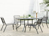 Stackable Garden Chair Set 5 pcs Anthracite Powder-coated Steel 3283766