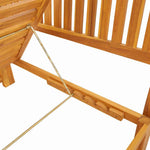 Sun Lounger Reclining Brown 200 x 57 x 75cm Solid Acacia wood 4108111