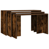 Nesting Tables 3 pcs Smoked Oak Engineered Wood 858537