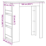 Bar Table with Storage Rack Black Oak 102x50x103.5 cm 862079