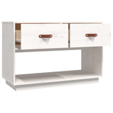 TV Cabinet White 90x40x60 cm Solid Wood Pine 821523