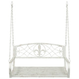 Swing Bench Steel 110.5 x 59 x 55 cm Antique White 42038694