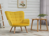 Modern Accent Chair, Upholstered Tufted Wingback Armchair with Seat Padding, Velvet Leisure Lounge T3398P329907