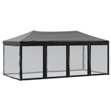 Folding Party Tent with Sidewalls Black 3x6 m 93553