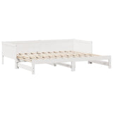 Daybed with Trundle and Drawers without Mattress White 90x190 cm Single 3302218