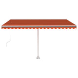 Freestanding Manual Retractable Awning 400x300 cm Orange/Brown 3069540