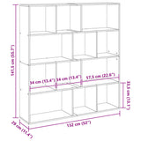 Book Cabinet Sonoma Oak 132x29x141,5 cm Engineered Wood 3310309