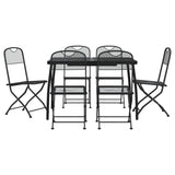 ZNTS 7 Piece Garden Dining Set Anthracite Metal Mesh 3211813