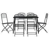 Garden Dining Set Anthracite Metal mesh 7 piece set Foldable 3211813