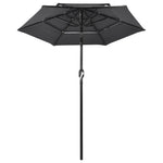 ZNTS 3-Tier Garden Parasol with Aluminium Pole Anthracite 2 m 313854