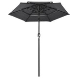 ZNTS 3-Tier Garden Parasol with Aluminium Pole Anthracite 2 m 313854