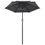 3-Tier Garden Parasol with Aluminium Pole Anthracite 2 m 313854