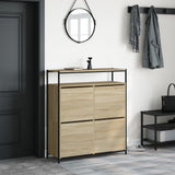 Shoe Cabinet with 4 Flip-Drawers Sonoma Oak 100x34x112 cm 3214414