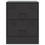 ZNTS Bedside Cabinets 2 pcs Black 34.5x39x44 cm Steel 841620