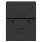 ZNTS Bedside Cabinets 2 pcs Black 34.5x39x44 cm Steel 841620