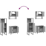 3 Piece Bathroom Furniture Set Grey Sonoma Engineered Wood 3214703